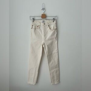 RE/DONE Originals 90s High Rise Ankle Crop in Vintage White vintage white